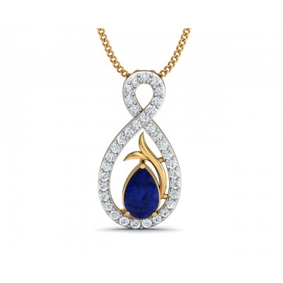 Tarini Blue Sapphire & Diamond Pendant